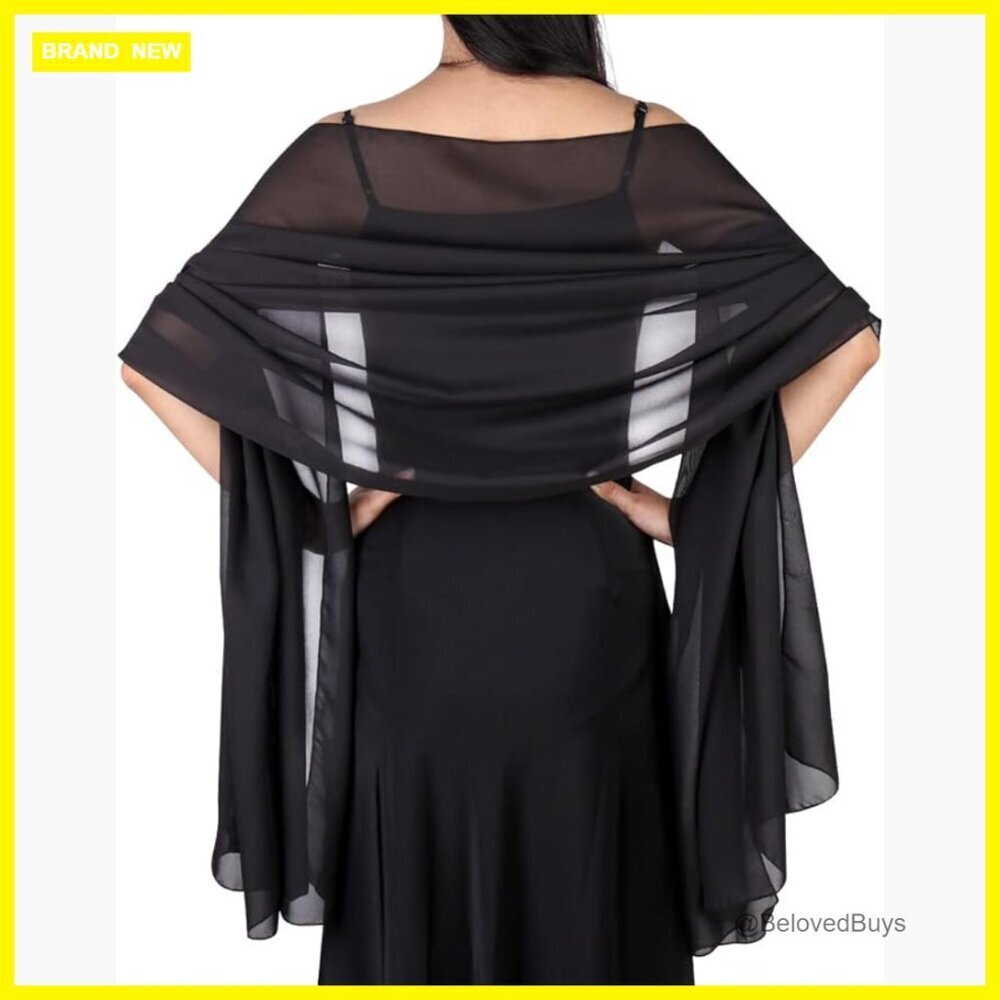 Sheer Chiffon Shawl Wrap for Formal Dresses Wedding Evening Party